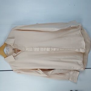 Burberrys Mens Beige Dress Shirt Neutral Button Down Shirt Sz.16 1/2